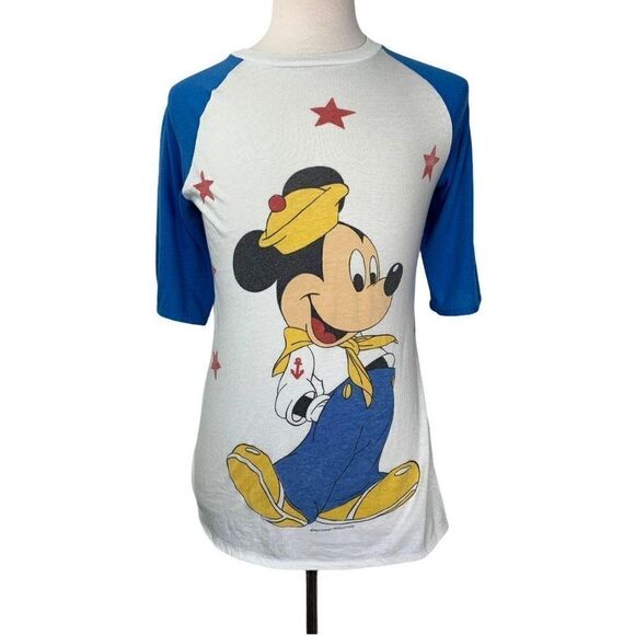 Vintage Mickey Mouse Shirt Medium Sailor Disney - Picture 1 of 9